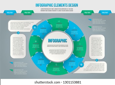 Circle, round infographic, template, chart, scheme, diagram, table, schedule, element. Vector.
