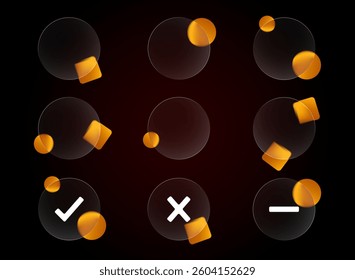 circle round layout frame template modern trendy gradient glass morphism shape vector design