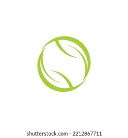 logotipo de espacio negativo de la hoja circular 