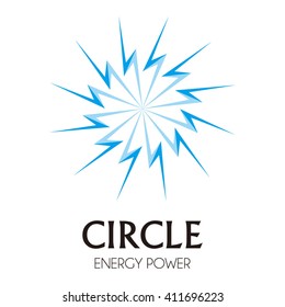 Circle round line ribbon blue energy power abstract vector logo design template technology business icon corporate identity symbol concept