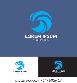 circle and round logo vector blue light for branding your company