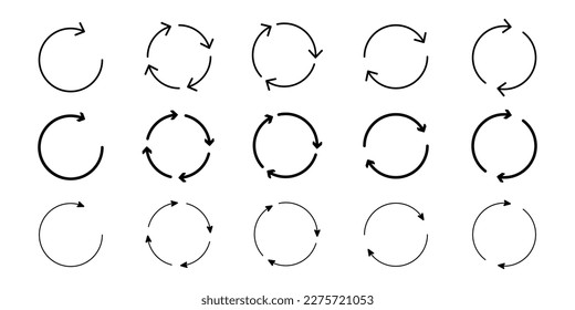 Circle, round, refresh, reload arrows icon set