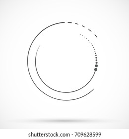 Circle round shape line style hand drawn minimalistic