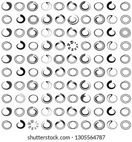 Circle round shape repeat pattern black monochrome halftone vector background