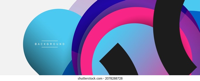 Circle and round shapes abstract background. Vector illustration for wallpaper banner background or landing page