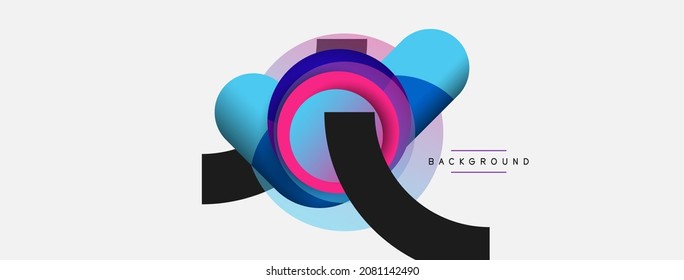 Circle and round shapes abstract background. Vector illustration for wallpaper banner background or landing page