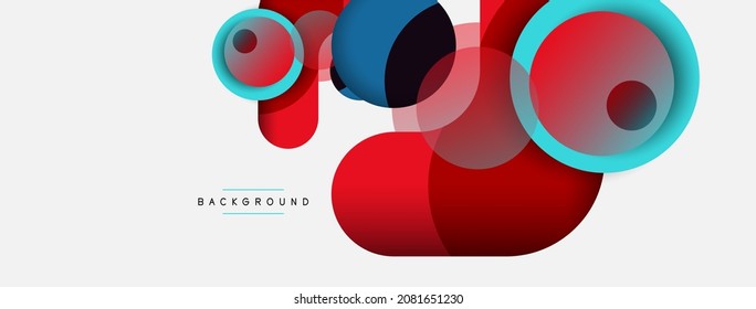 Circle and round shapes abstract background. Vector illustration for wallpaper banner background or landing page