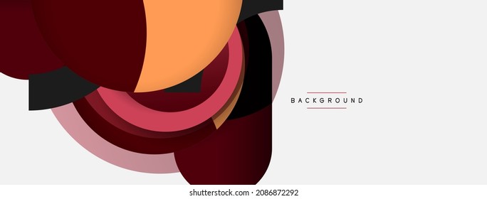 Circle and round shapes abstract background. Vector illustration for wallpaper banner background or landing page