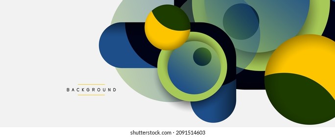 Circle and round shapes abstract background. Vector illustration for wallpaper banner background or landing page