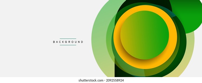 Kreise und runde Formen abstrakter Hintergrund. Vektorgrafik für Bildschirmhintergrund oder Landeeite