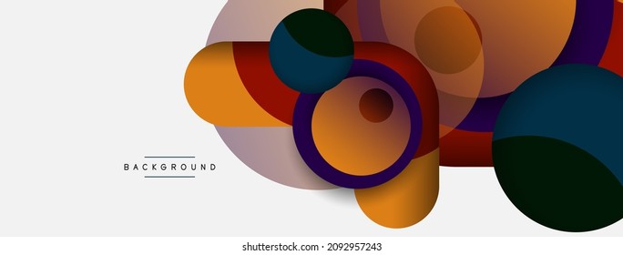 Circle and round shapes abstract background. Vector illustration for wallpaper banner background or landing page