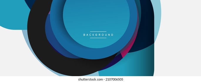 Circle and round shapes abstract background. Vector illustration for wallpaper banner background or landing page
