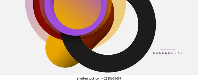 Circle and round shapes abstract background. Vector illustration for wallpaper banner background or landing page