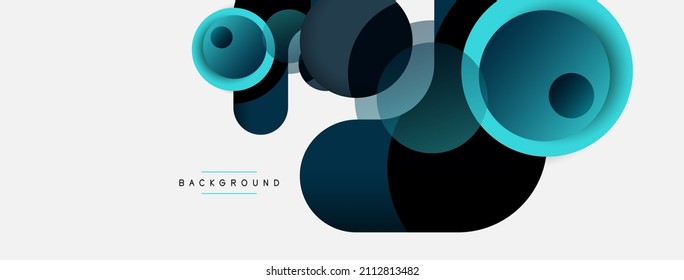 Circle and round shapes abstract background. Vector illustration for wallpaper banner background or landing page