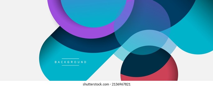 Circle and round shapes abstract background. Vector illustration for wallpaper banner background or landing page