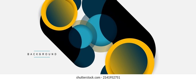 El fondo abstracto de formas redondeadas y circulares. Ilustración vectorial para fondo de banner de fondo o página de aterrizaje de papel tapiz