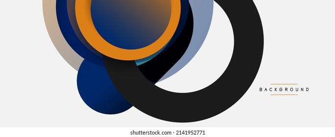 Circle and round shapes abstract background. Vector illustration for wallpaper banner background or landing page