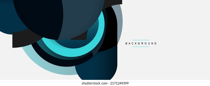 Circle and round shapes abstract background. Vector illustration for wallpaper banner background or landing page