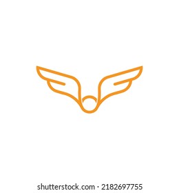 circle round simple geometric wings logo vector