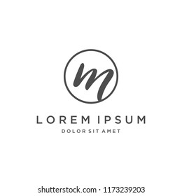 Circle or Round Simple Logo, Initial Letter M