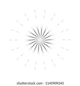circle round sunbeam sunburst sunray design template monochrome halftone black and white isolated vector design