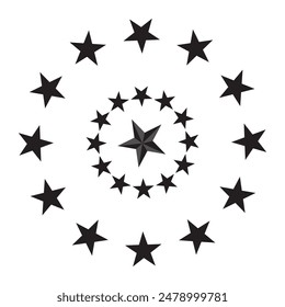 Circle round vintage Star shape. star frame icon isolated on a white background. Vector illustration.