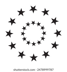 Circle round vintage Star shape. star frame icon isolated on a white background. Vector illustration.