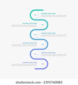 Plantilla de diseño gráfico de onda circular con seis opciones