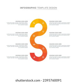 Circle Round Wave Infographic Design Template with Eight Options