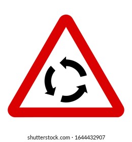 circular, redondeo advertir el símbolo de tráfico vectorial en forma triángulo rojo. 