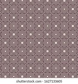circle and rounded Square line connected Pattern vector texture illustration background template