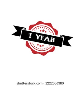 circle rubber stamp with the text 1 year. 1 year rubber stamp, label, badge, logo,seal