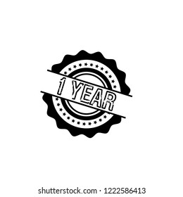 circle rubber stamp with the text 1 year. 1 year rubber stamp, label, badge, logo,seal