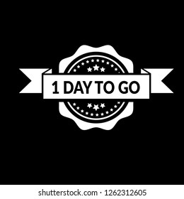 circle rubber stamp with the text 1 day to go. 1 day to go rubber stamp, label, badge, logo,seal