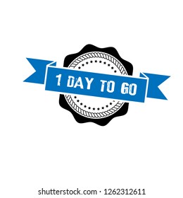 circle rubber stamp with the text 1 day to go. 1 day to go rubber stamp, label, badge, logo,seal