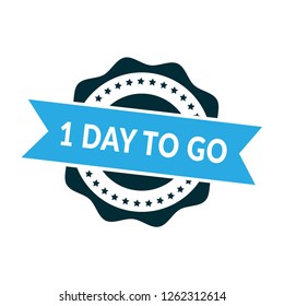 circle rubber stamp with the text 1 day to go. 1 day to go rubber stamp, label, badge, logo,seal