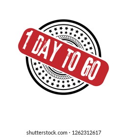 circle rubber stamp with the text 1 day to go. 1 day to go rubber stamp, label, badge, logo,seal