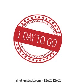 circle rubber stamp with the text 1 day to go. 1 day to go rubber stamp, label, badge, logo,seal