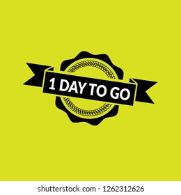 circle rubber stamp with the text 1 day to go. 1 day to go rubber stamp, label, badge, logo,seal