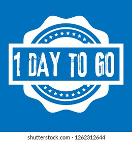 circle rubber stamp with the text 1 day to go. 1 day to go rubber stamp, label, badge, logo,seal