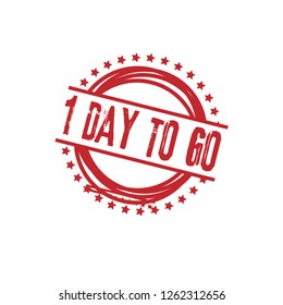 circle rubber stamp with the text 1 day to go. 1 day to go rubber stamp, label, badge, logo,seal