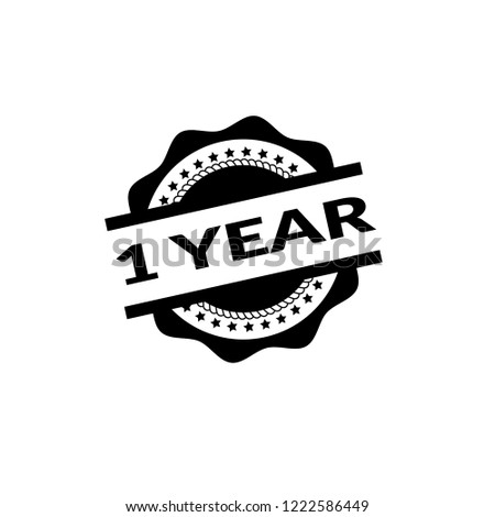 circle rubber stamp with the text 1 year. 1 year rubber stamp, label, badge, logo,seal