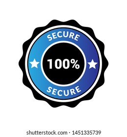 circle rubber stamp with the text 100% secure. 100% secure rubber stamp, label, badge, logo,seal