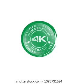 circle rubber stamp with the text 4K high definition. 4K rubber stamp, label, badge, logo,seal. Designed for your web site design, logo, app, UI.