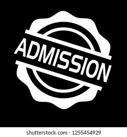 circle rubber stamp with the text admission. admission rubber stamp, label, badge, logo,seal