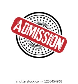 circle rubber stamp with the text admission. admission rubber stamp, label, badge, logo,seal