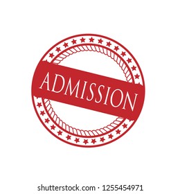 circle rubber stamp with the text admission. admission rubber stamp, label, badge, logo,seal