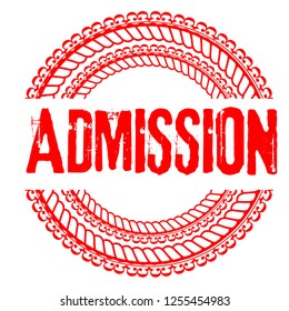circle rubber stamp with the text admission. admission rubber stamp, label, badge, logo,seal
