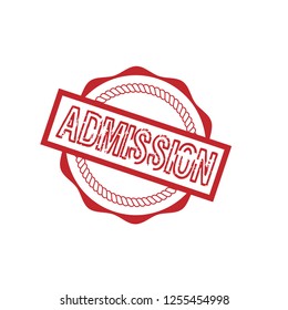 circle rubber stamp with the text admission. admission rubber stamp, label, badge, logo,seal