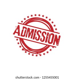 circle rubber stamp with the text admission. admission rubber stamp, label, badge, logo,seal
